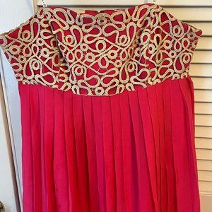 Hot Pink and Gold Lilly Pulitzer Cocktail Dress (Size 8)